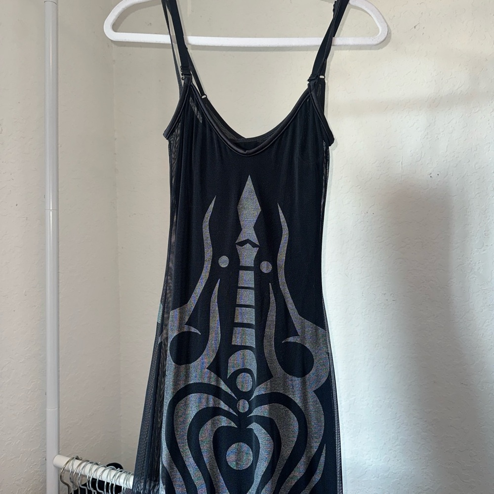 Vivienne Tam Black and Gray Artistic Maxi Dress